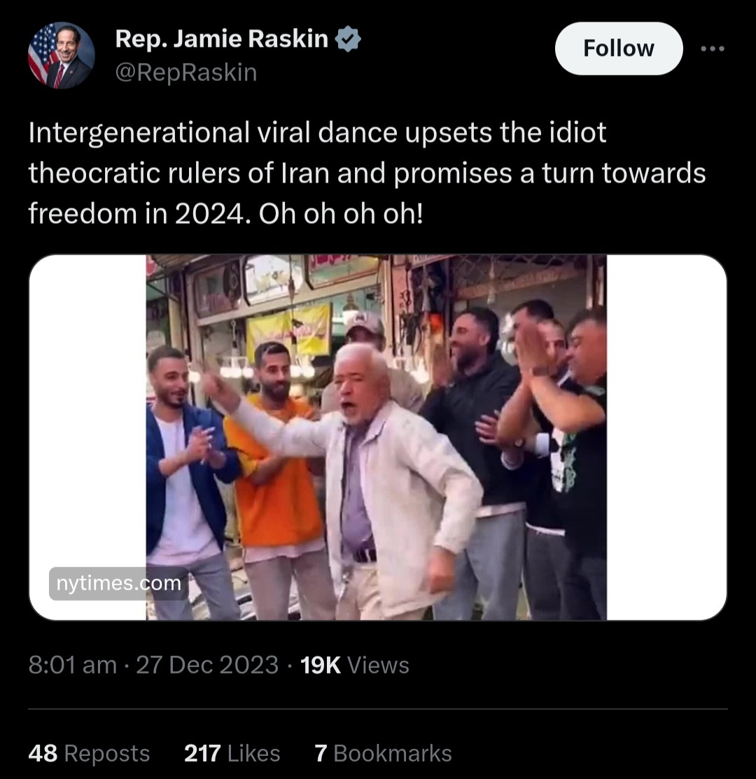 نماینده کنگره آمریکا با صادق بوقی علیه جمهوری اسلامی ایران نوشت! | جیمی راسکین: عاو عاو عاو