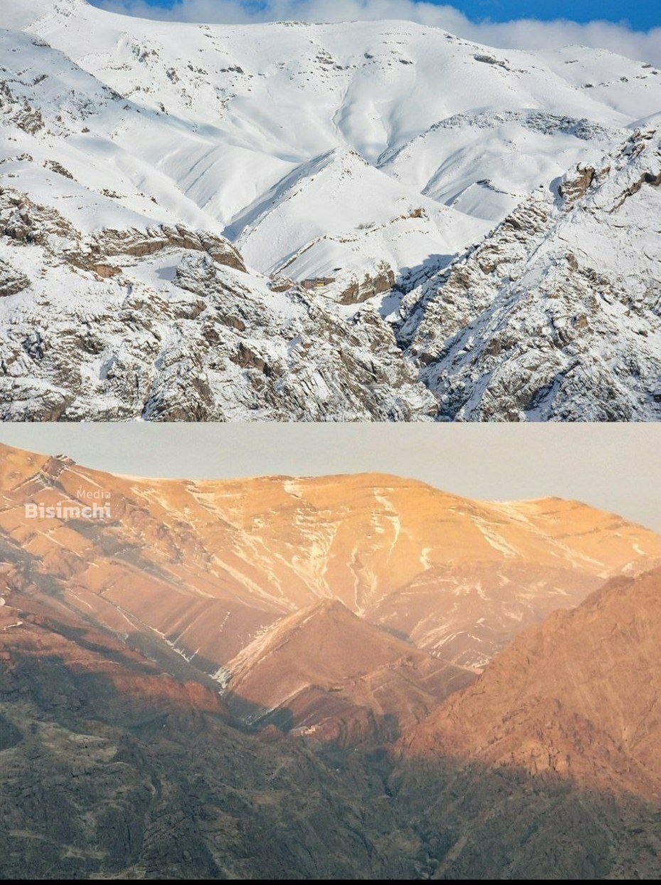 قهر برف با تهران ؛ تصویر غم‌انگیز کوه‌های تهران در دی ماه امسال و سال گذشته