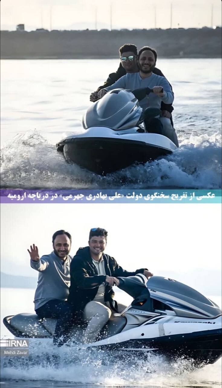 تصاویر جت‌ اسکی سواری سخنگوی دولت در دریاچه ارومیه!