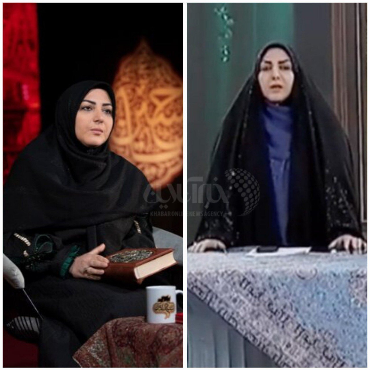 تصویر حجاب و پوشش متفاوت المیرا شریفی مقدم در برنامه زنده پس از شهادت رئیسی